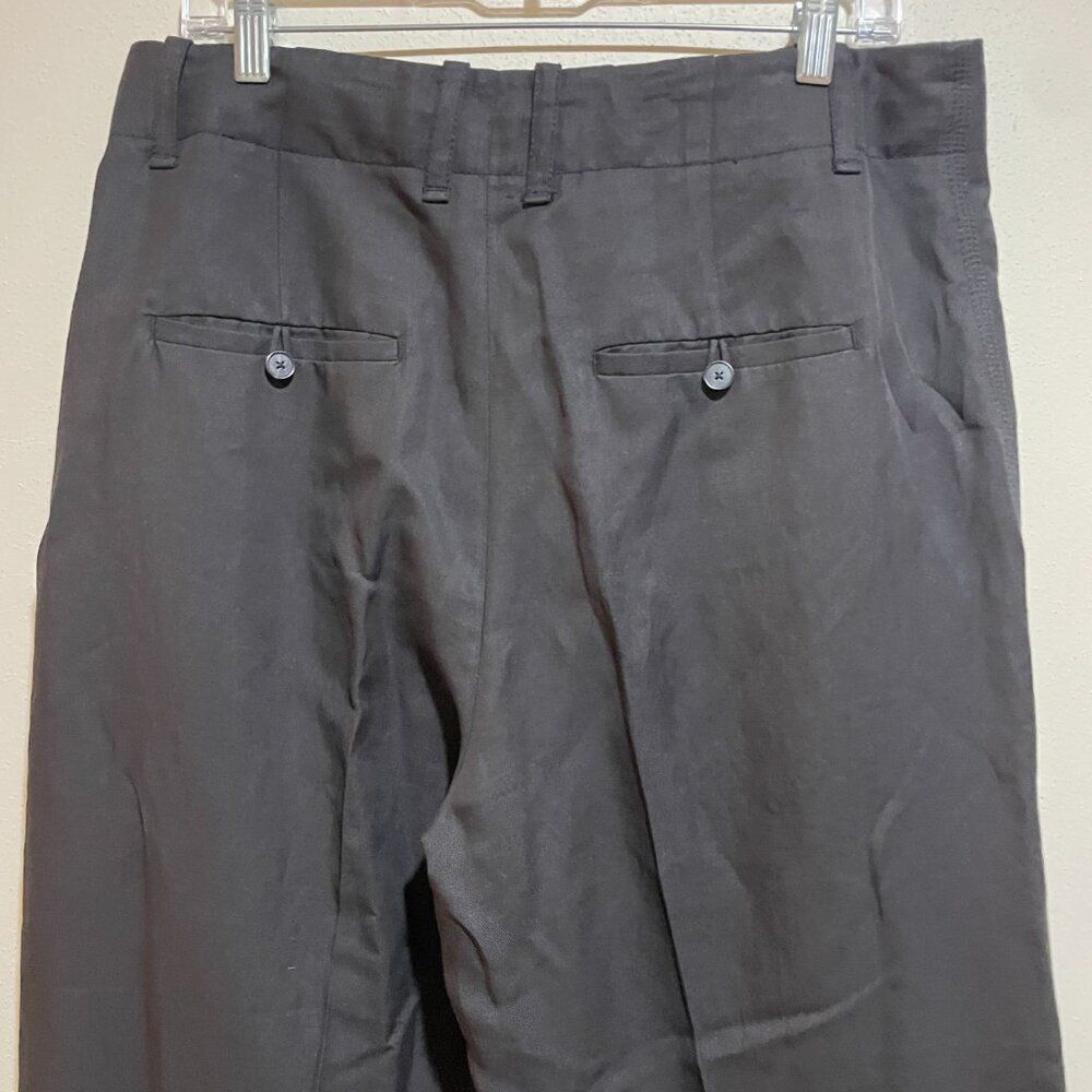 Vince Black Linen Blend High Waist Wide Leg Crop Pants - Picture 8 of 14